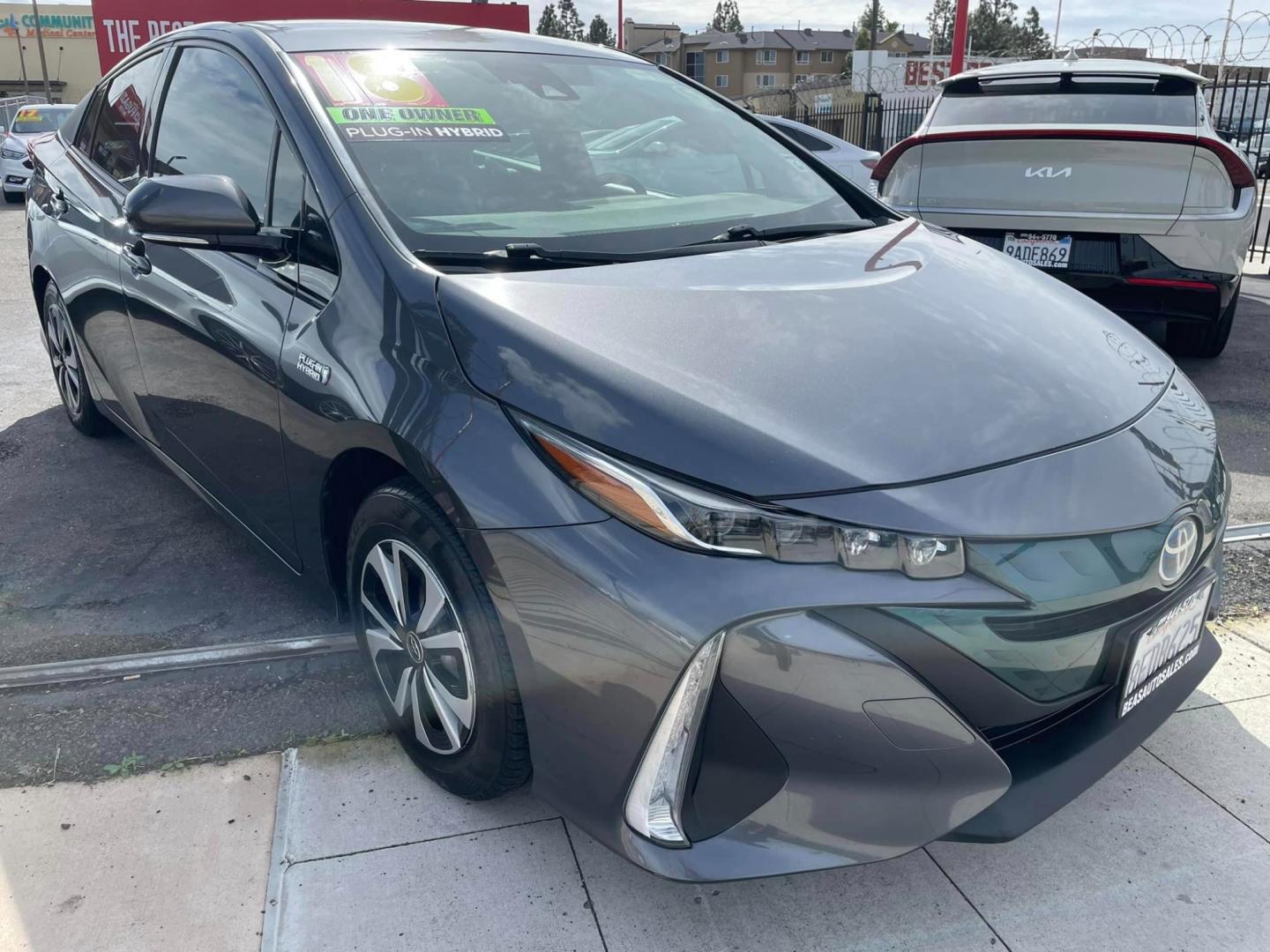 2018 GRAY /BLACK Toyota Prius Prime (JTDKARFP1J3) , located at 744 E Miner Ave, Stockton, CA, 95202, (209) 944-5770, 37.956863, -121.282082 - Photo#0